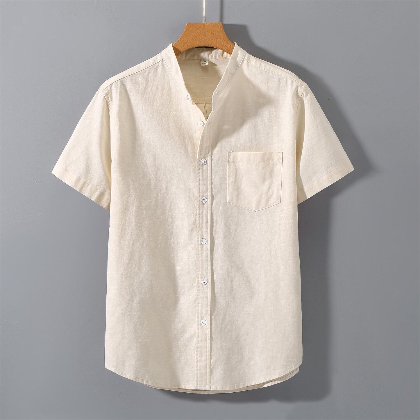 Loose Fit Linen Short Sleeve Shirt